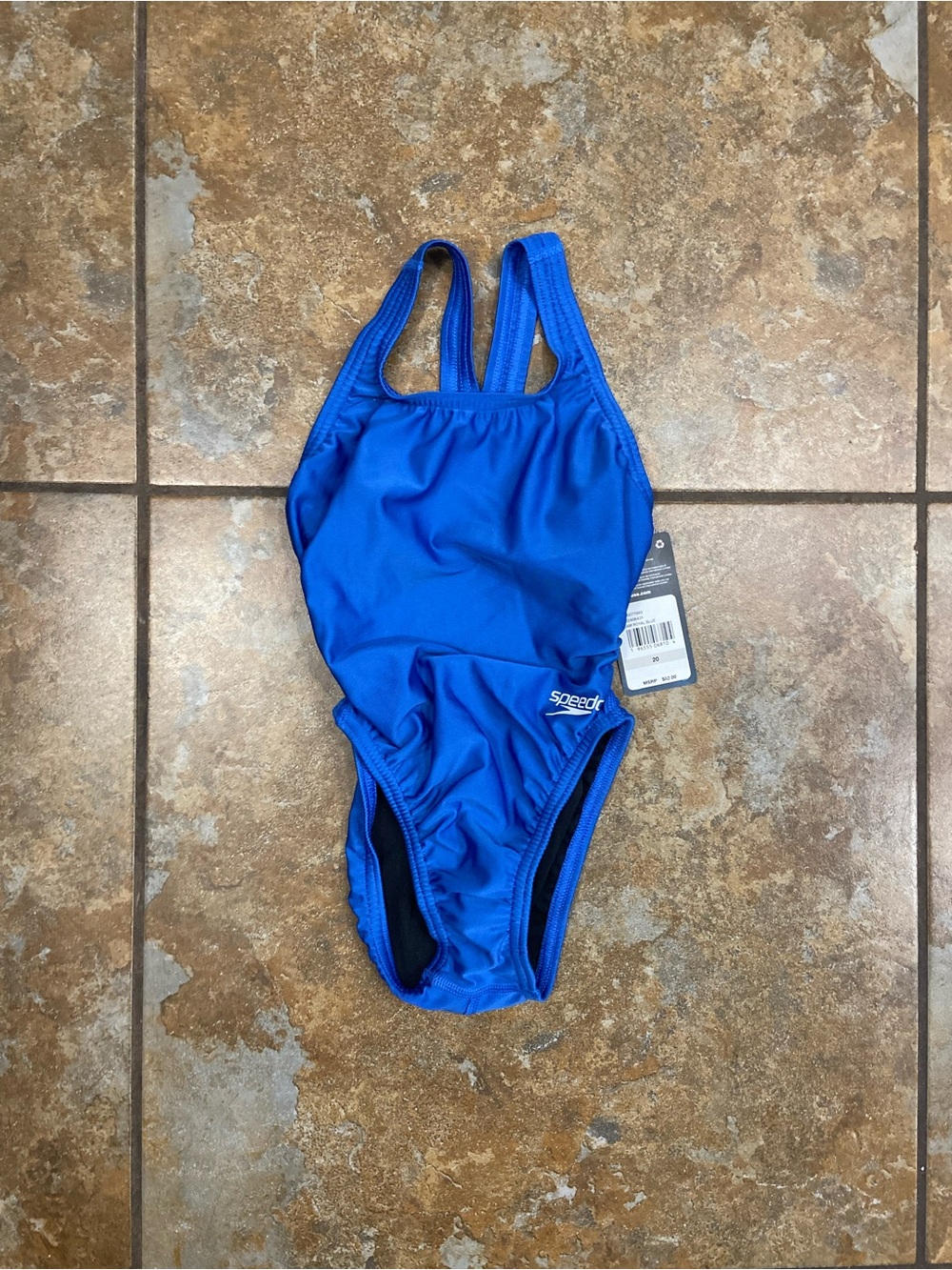 Speedo Bright Blue Girls' Athletic One-Piece Swimsuit